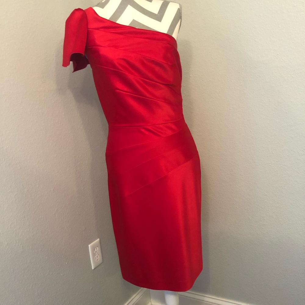 Antonio Melani Red Satin Cocktail Dress